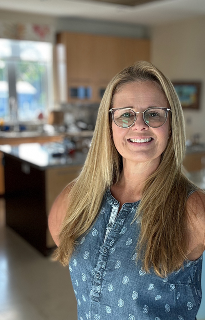 Kelly in Kitchen where she has her Kangen Hydrogen Water maker